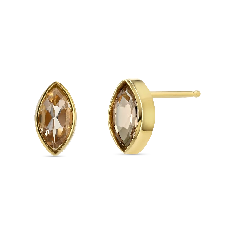 women's earrings exquisite and charming -Marquise Morganite Studs