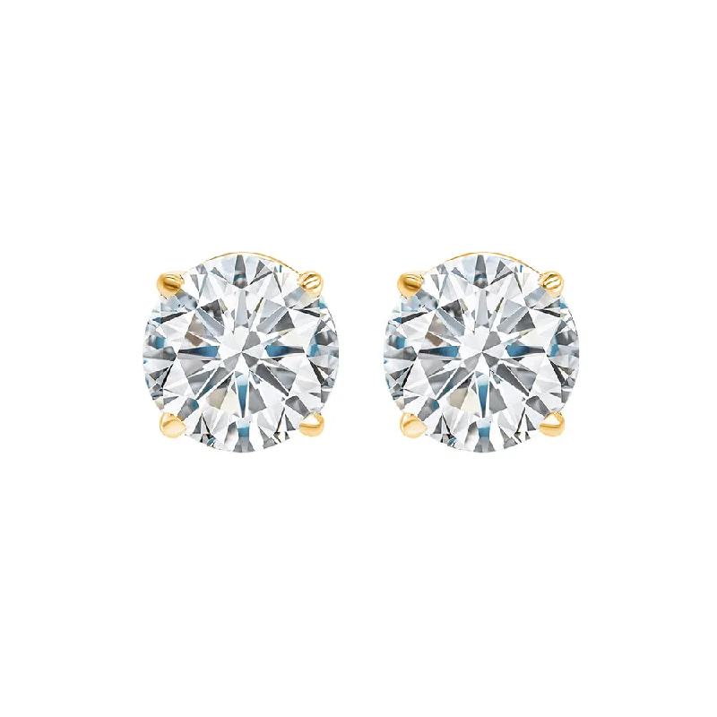 women's earrings designer collection -14K Yellow Gold Diamond Stud Earrings (1/2ctw)