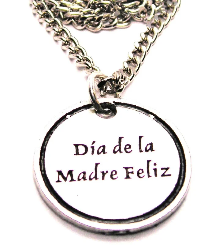 women's necklaces eye-catching beauty -Dia De La Madre Feliz Happy Mothers Day Spanish Single Charm Necklace