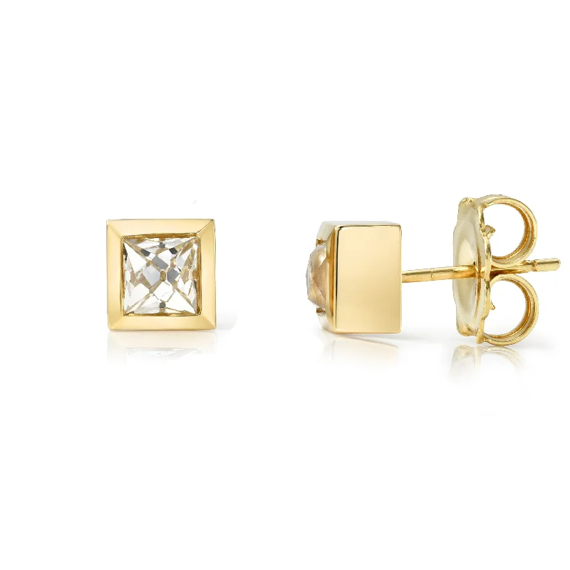 women's earrings with mixed metals -KARINA STUDS