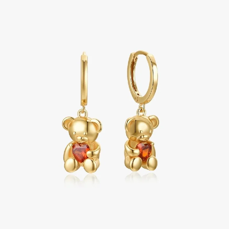 women's earrings beautiful craftsmanship -Teddy Huggies in Gold