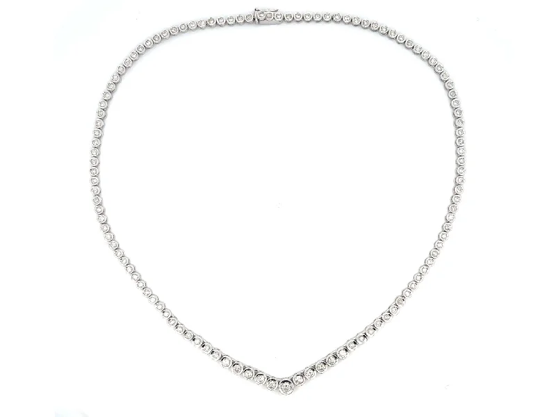 women's necklaces delicate and dainty -Eternity Diamond Necklace In Platinum