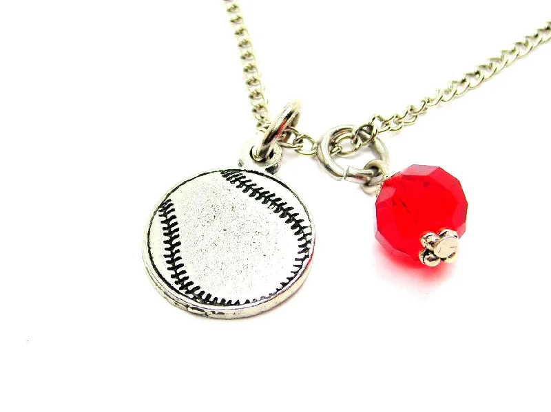 women's necklaces multi-layer chains -Baseball Softball Single Charm Necklace