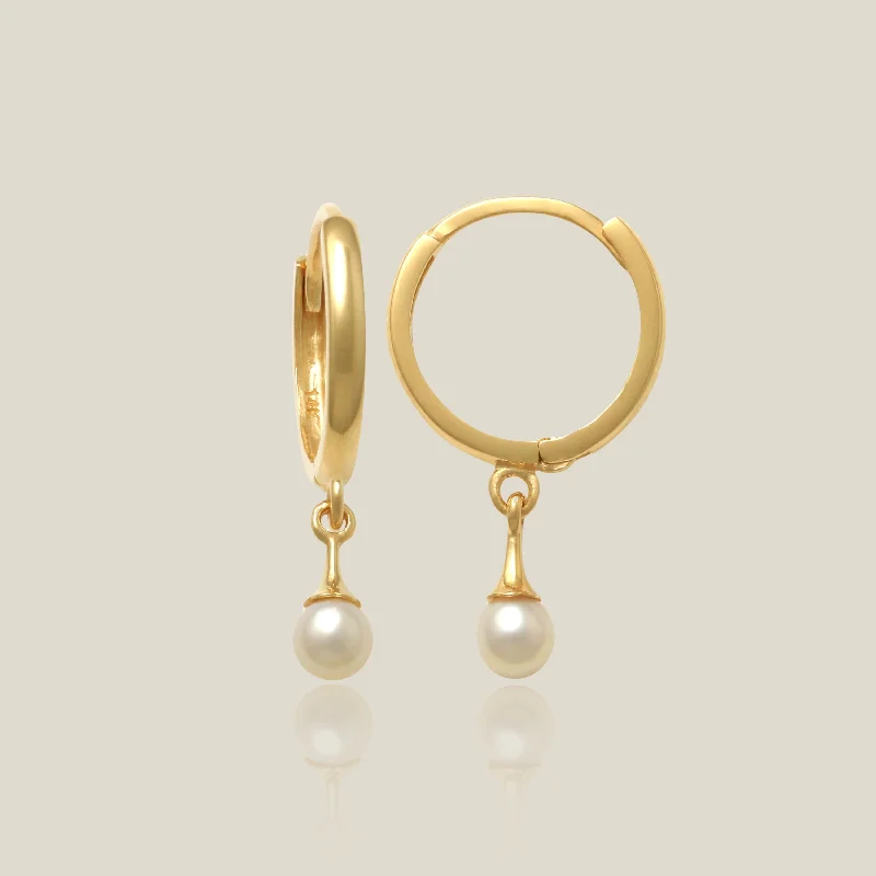 women's earrings trendy look -Tiny Pearl Drop Earrings