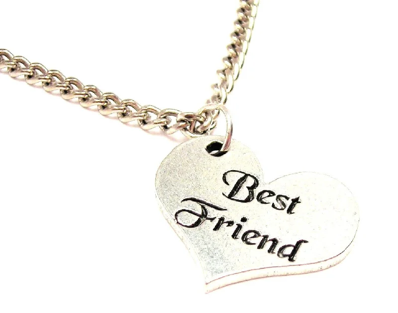 women's necklaces cross pendant -Best Friend Heart Single Charm Necklace