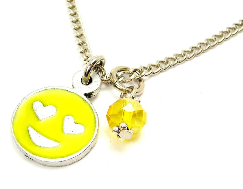 women's necklaces diamond solitaire -Hand Painted Love Emoji Necklace