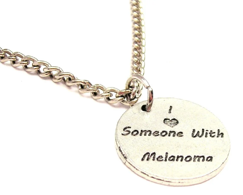 women's necklaces ruby -I Love Someone With Melanoma Single Charm Necklace