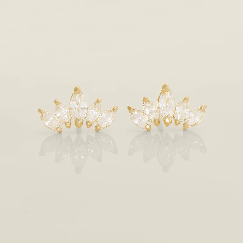 women's earrings diamond -Marquise CZ Stud Earrings