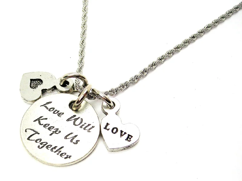 women's necklaces elegant pearls -Love Will Keep Us Together Stainless Steel Rope Chain Necklace