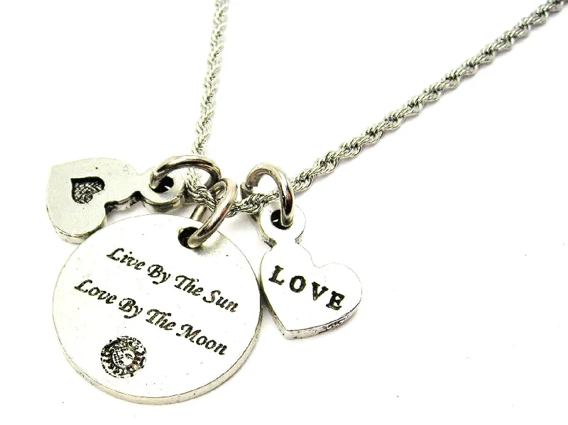 women's necklaces vintage gold -Live By The Sun Love By The Moon Stainless Steel Rope Chain Necklace