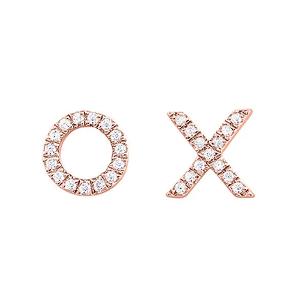 women's earrings celestial moon and stars -10K Rose Gold Stud Earrings