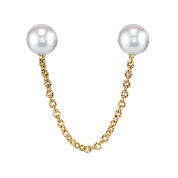 women's earrings large and bold -Short Double Sphere Stud