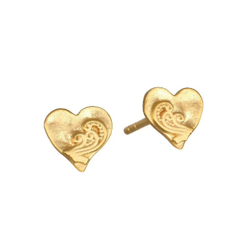 women's earrings celestial theme -Spirit of Love Gold Stud Earrings