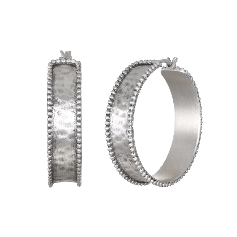 women's earrings luxurious glow -Bold Spirit Silver Hoop Earrings