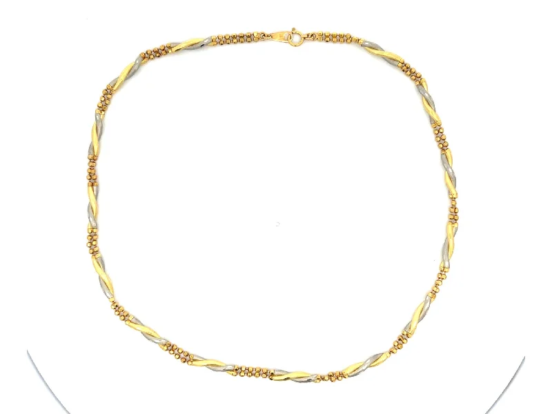 women's necklaces cubic zirconia -18k Yellow Gold and Platinum Chain Link Necklace