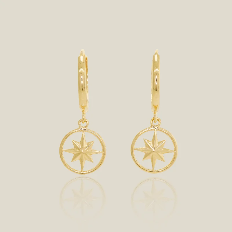 women's earrings lightweight comfort -Star Compass Drop Earrings