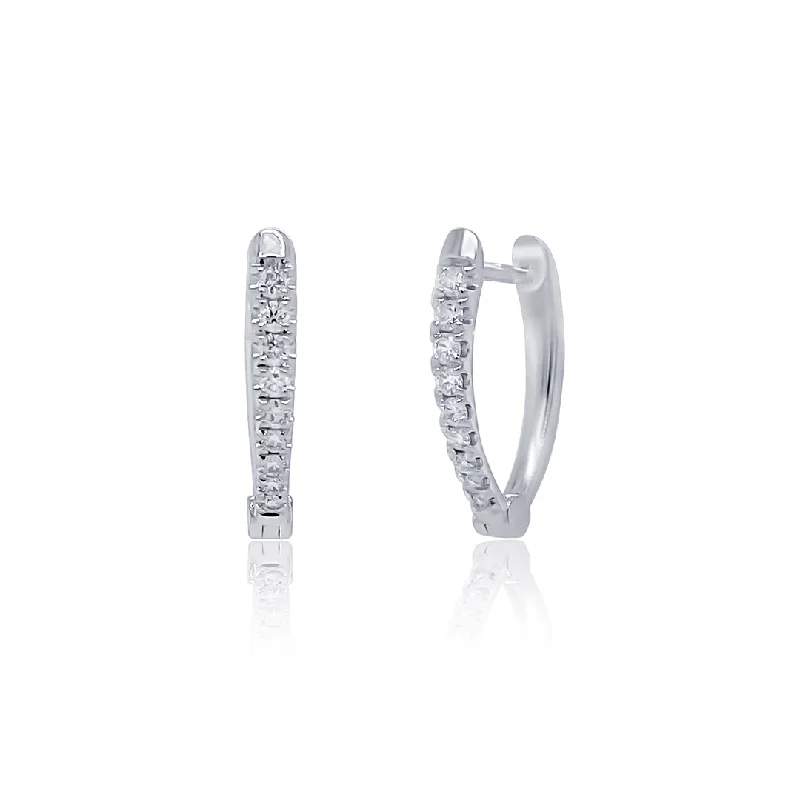 women's earrings celestial moon and stars -0.22 Carat Diamond Earrings in 14K White Gold