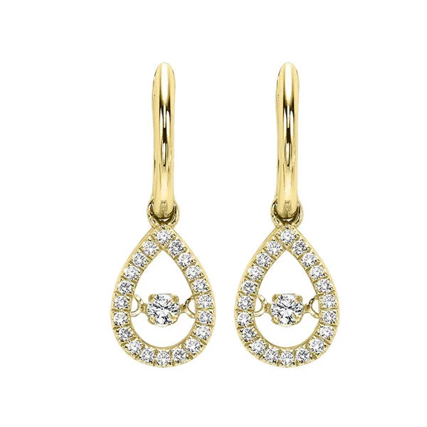 women's earrings celestial theme -10K Yellow Gold Diamond Rhythm Of Love Earrings