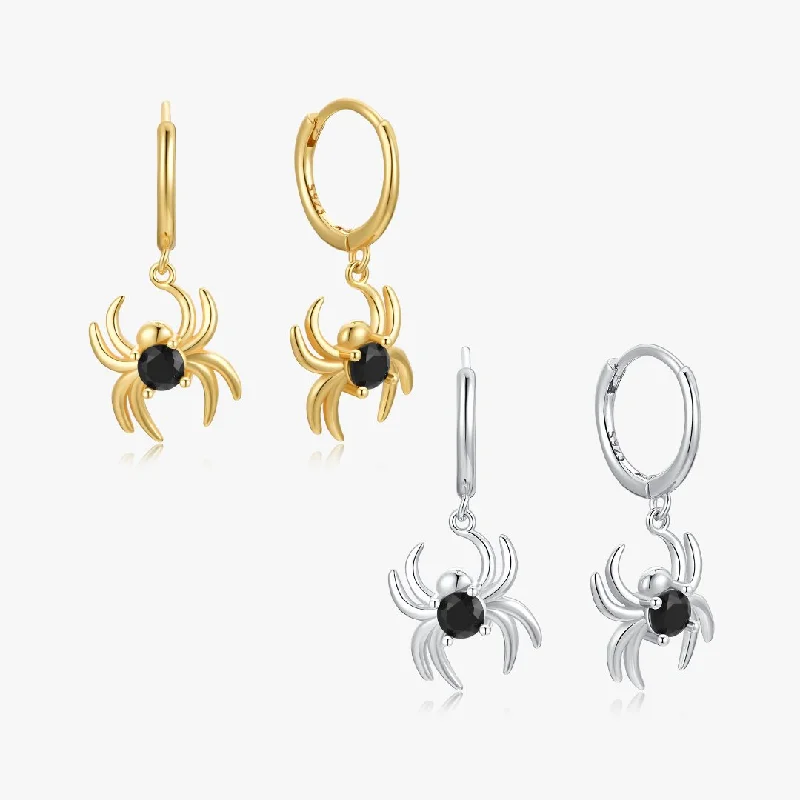 women's earrings diamond cluster -Spider Huggies