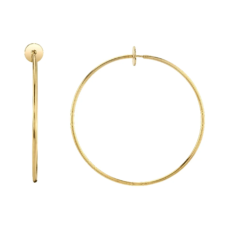 women's earrings best gift for her -Disc Hoop Earrings