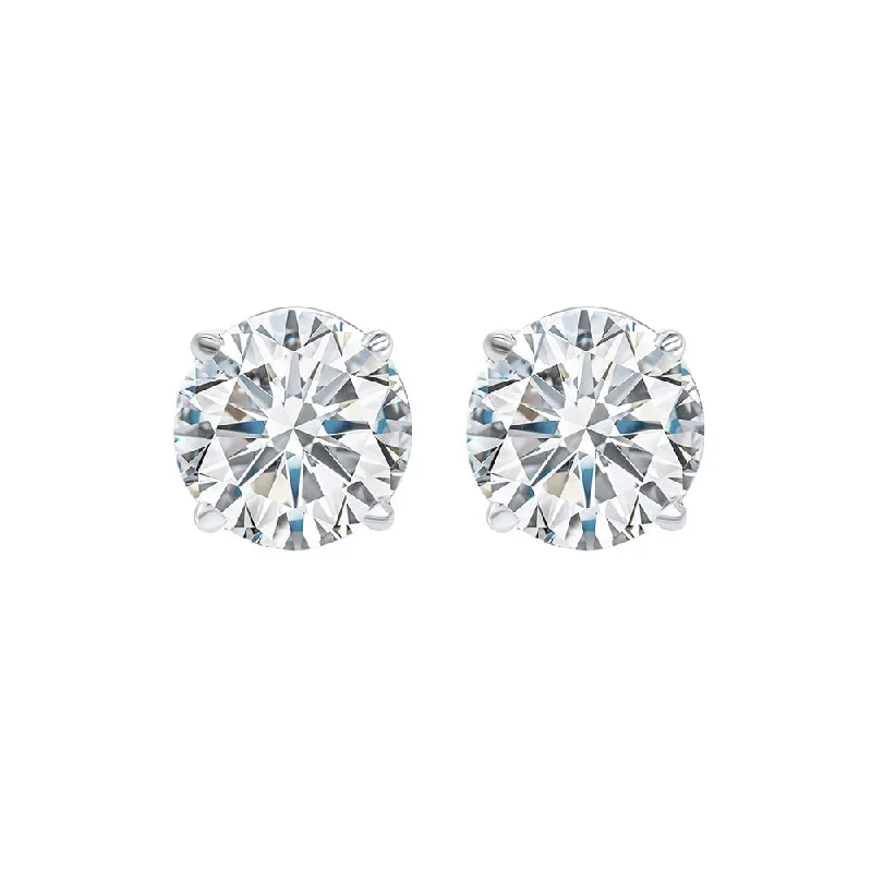 women's earrings thick hoops -14K White Gold Diamond Stud Earrings (1/5ctw)