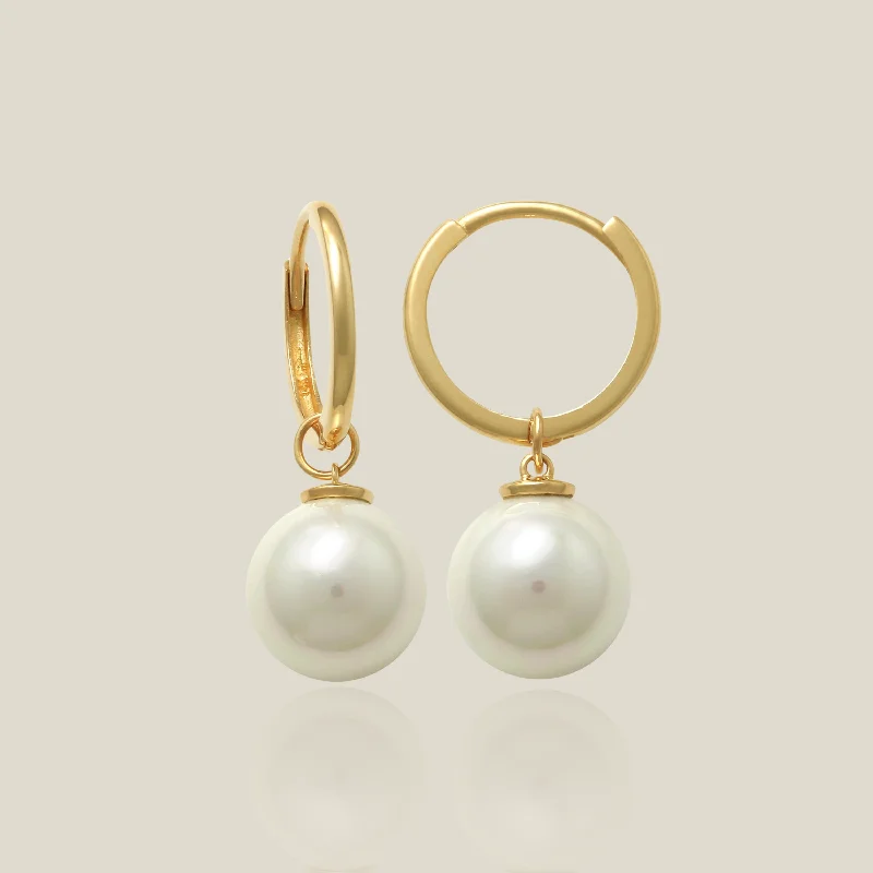 women's earrings large and bold -Bold Pearl Drop Earrings