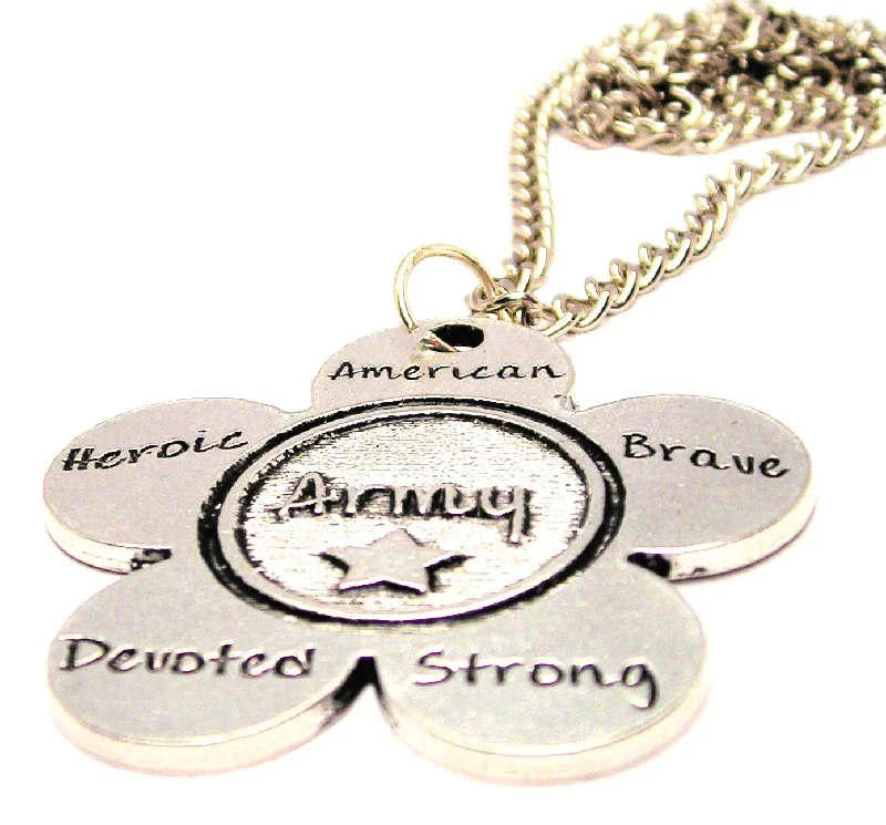 women's necklaces with mixed metals -The Army Flower Large Single Charm Necklace