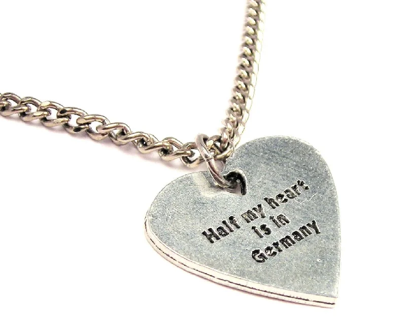 women's necklaces casual everyday -Half My Heart Is In Germany Single Charm Necklace