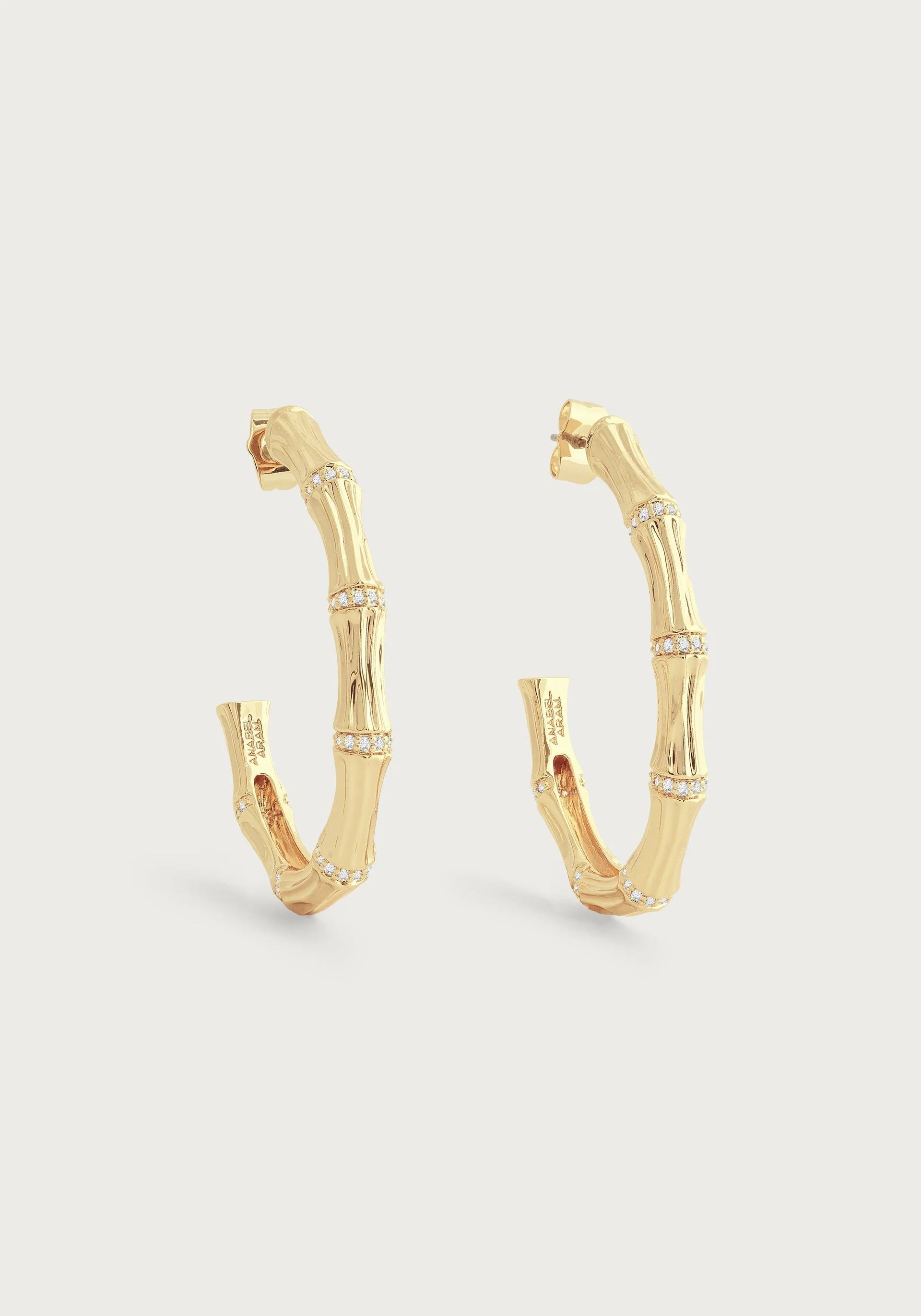 women's earrings sparkling and vibrant -Bamboo Single Hoop Earrings