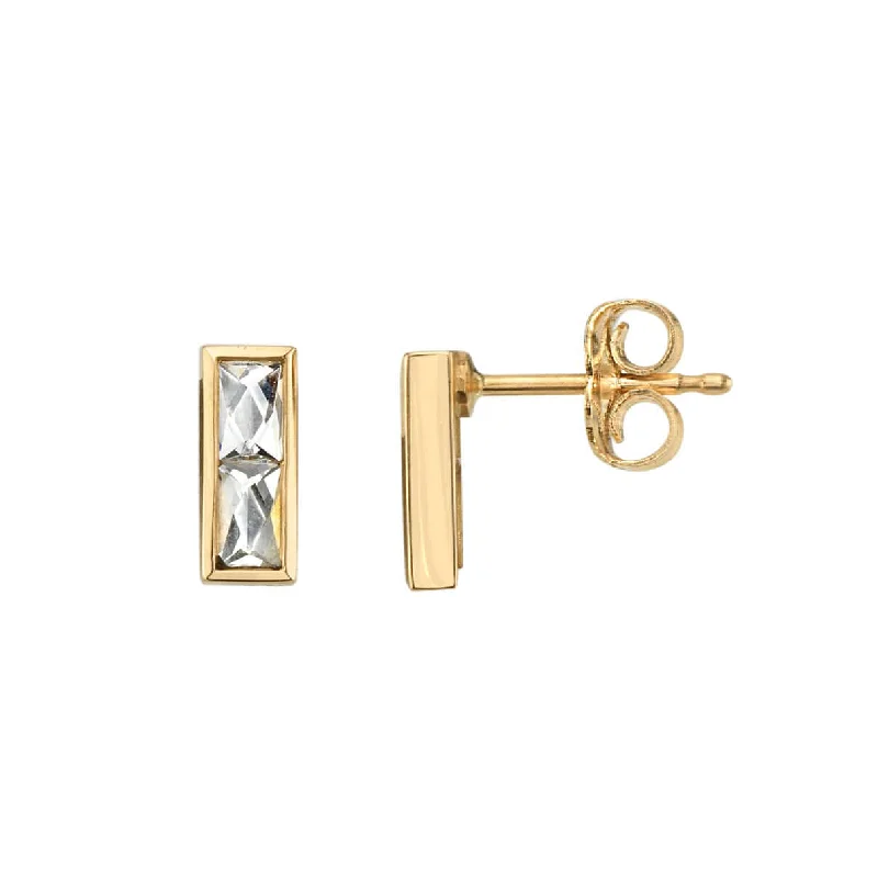 women's earrings white gold -MONET STUDS