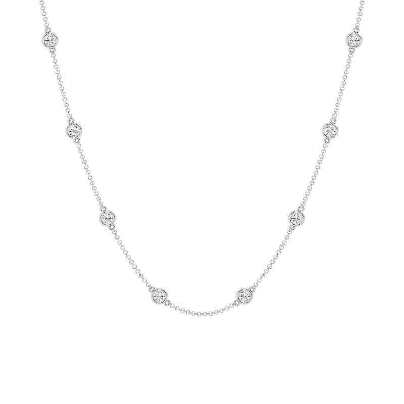 women's necklaces diamond solitaire -2.00 cttw Lab Diamond by the Yard Necklace set by Mercury Rings