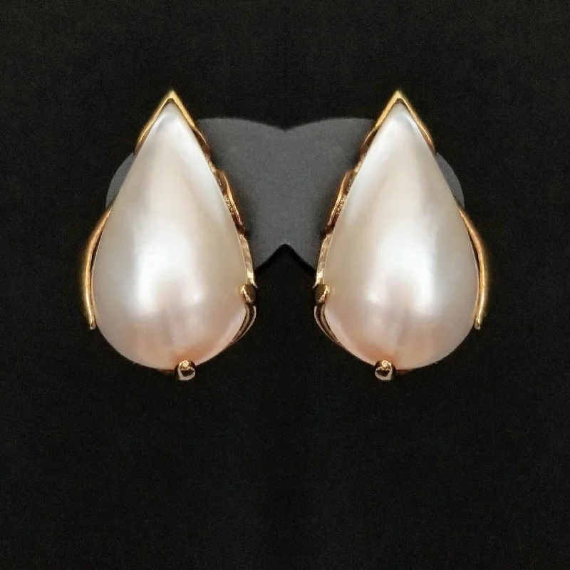 women's earrings wedding jewelry -Tear Drop Pearl Earrings