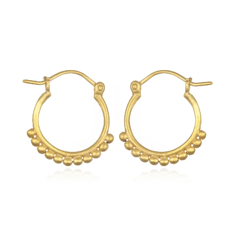 women's earrings modern design -Gold Small Samsara Hoop Earrings