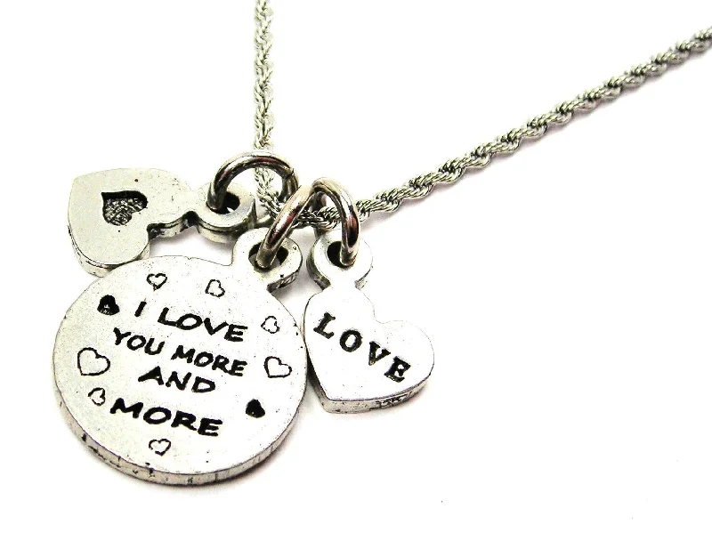 women's necklaces elegant touch -I Love You More And More Stainless Steel Rope Chain Necklace