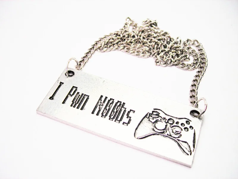 women's necklaces elegant and modern -I Pwn Noobs Statement Platform Necklace