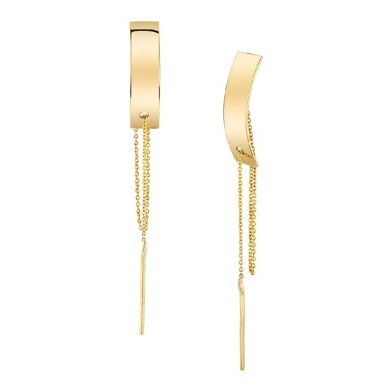 women's earrings cubic zirconia -Plate Threader - Single