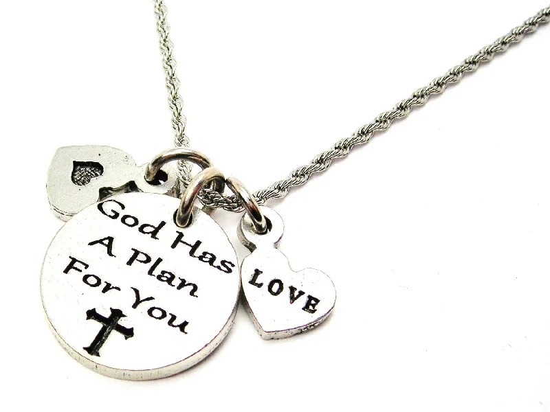 women's necklaces fine jewelry -God Has A Plan For You Stainless Steel Rope Chain Necklace