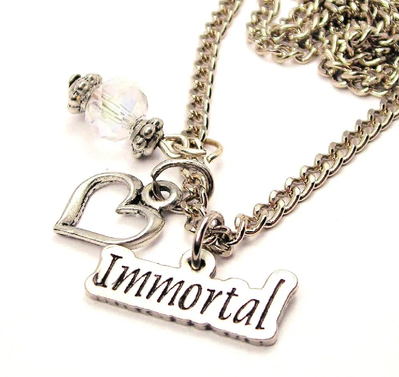 women's necklaces fashionable yet simple -Immortal Necklace with Small Heart