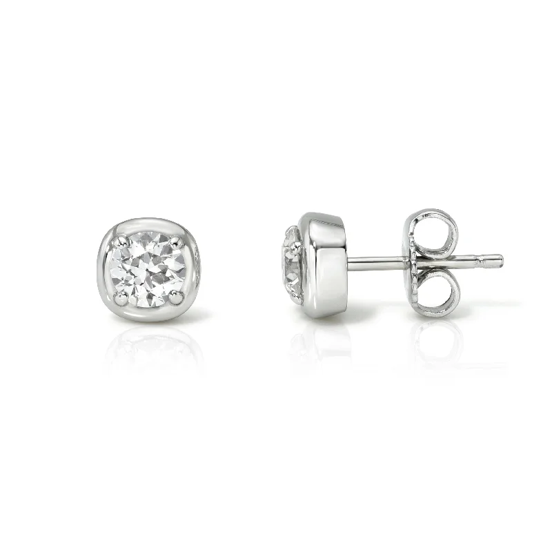 women's earrings white gold -CORI STUDS