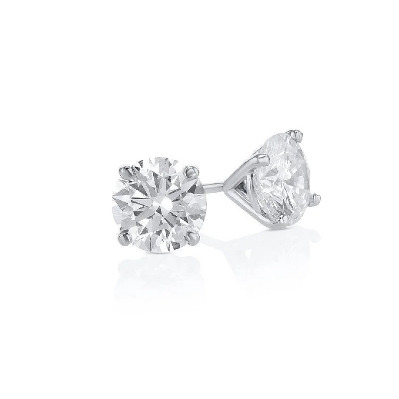 women's earrings sapphire crystal -2.00 CT Round Diamond 4-Prong Martini 14K White Gold Ear Studs