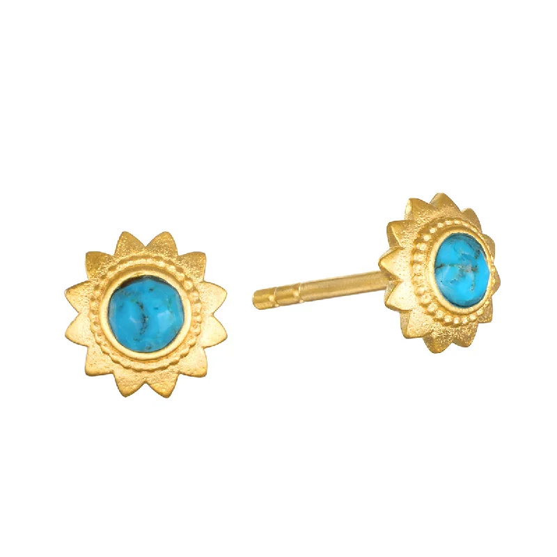 women's earrings petite and stylish -Beginning to Bloom Lotus Gold Stud Earrings