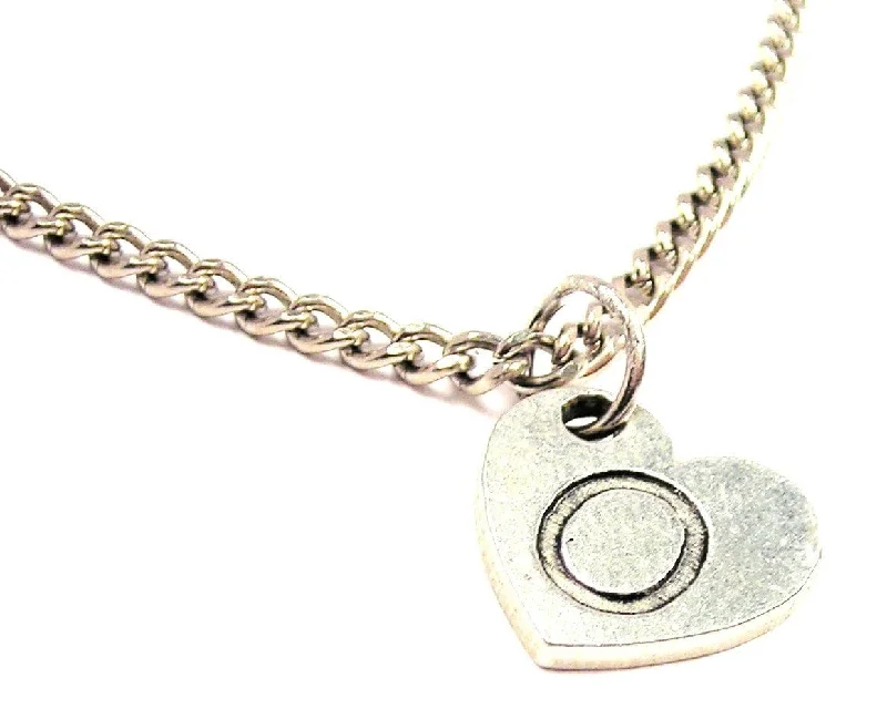 women's necklaces delicate chain -Heart Shaped Initial O Single Charm Necklace