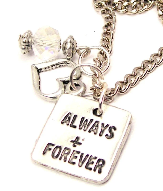 women's necklaces fine jewelry -Always And Forever Square Necklace with Small Heart