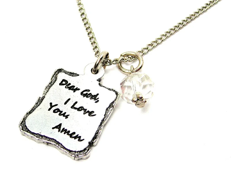 women's necklaces hypoallergenic material -Dear God, I Love You, Amen Necklace