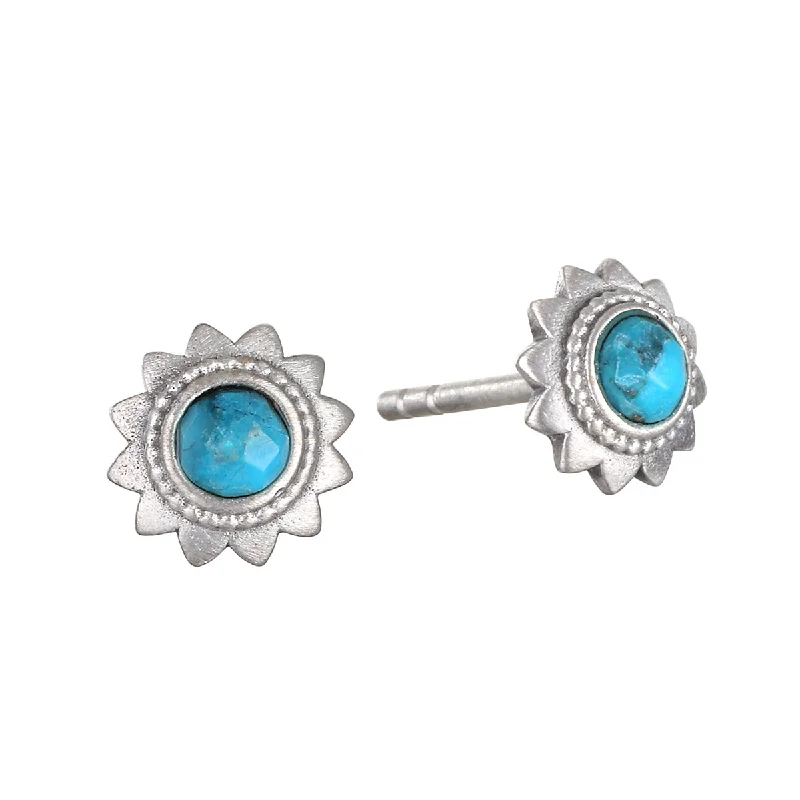 women's earrings sparkling and vibrant -Beginning to Bloom Lotus Silver Stud Earrings