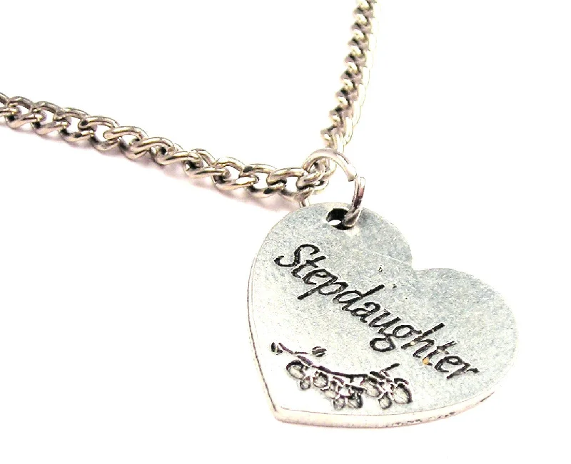 women's necklaces platinum -Stepdaughter Heart Single Charm Necklace