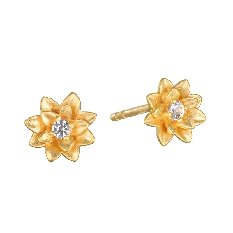 women's earrings hypoallergenic -Soul Renewal Gold Lotus Earrings