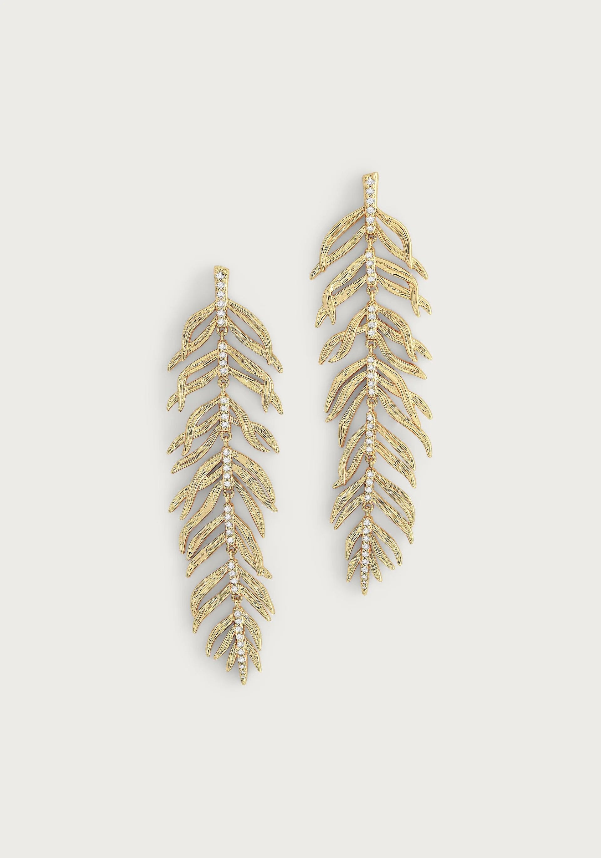 women's earrings royal beauty -Palm Leaves Dangle Earrings