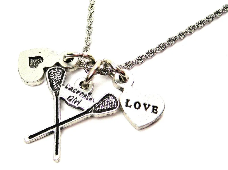 women's necklaces high-end fashion -Lacrosse Girl Stainless Steel Rope Chain Necklace