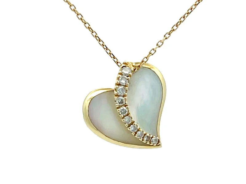 women's necklaces with small charm -Na Hoku Diamond Heart Necklace in 14k Yellow Gold